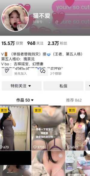 猫不爱抖音网红